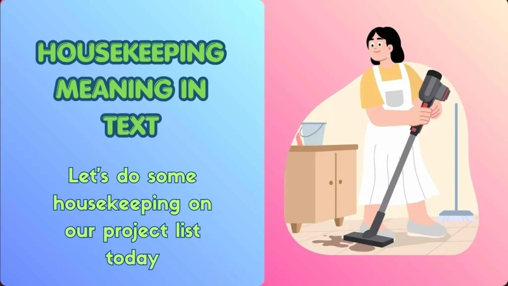 Housekeeping Meaning in Text